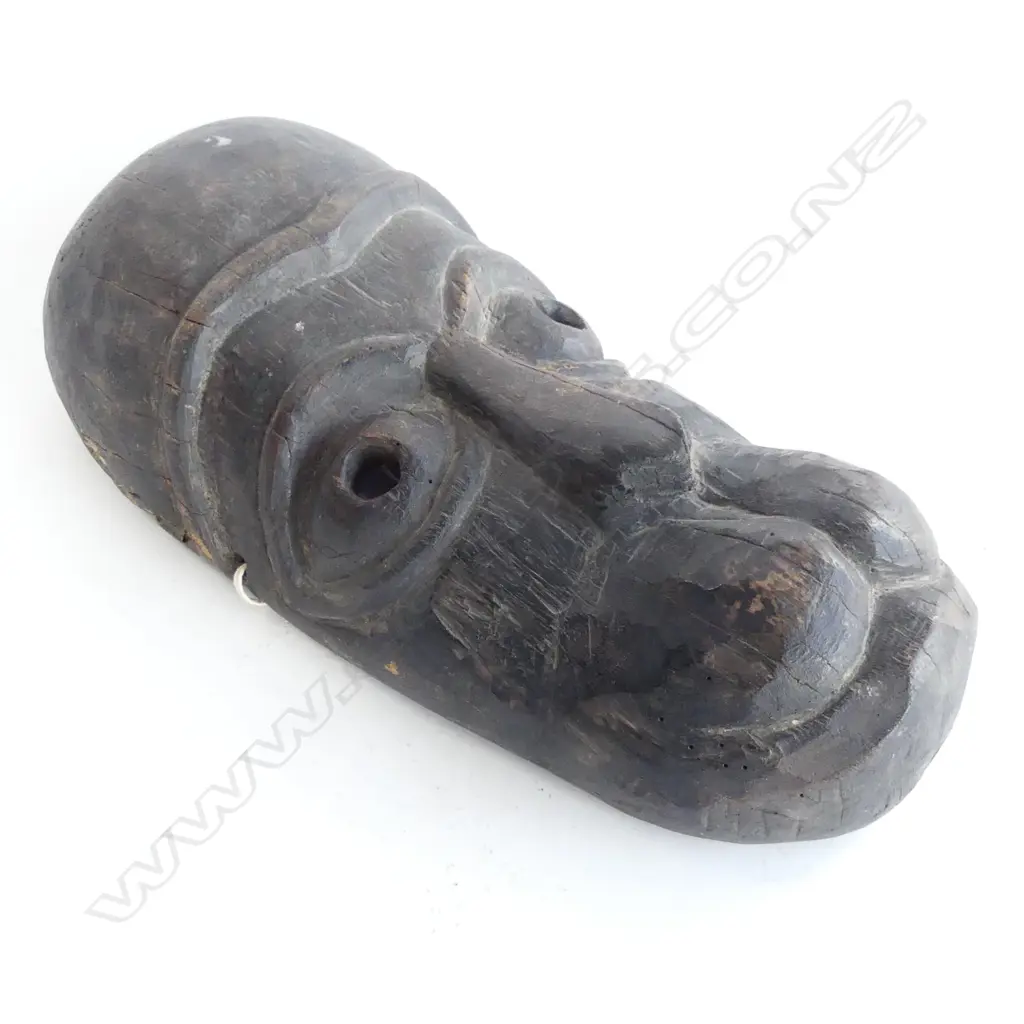 A vintage African tribal carved wooden mask, Image 1++